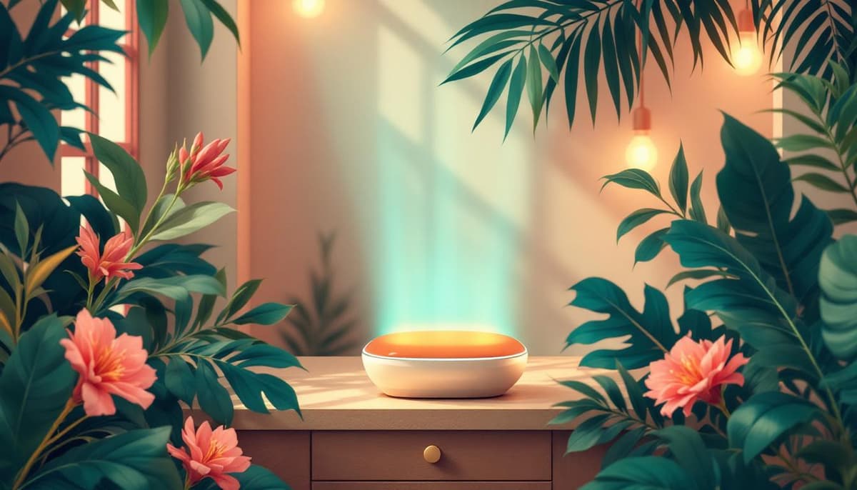 Low-level laser therapy device being used for professional hair restoration treatment